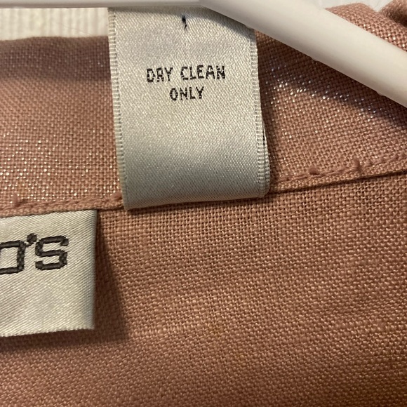 Chico’s Pink Linen Jacket Shirt Tie Waist - Picture 5 of 15